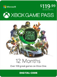 Xbox Game Pass $119.99 gift card